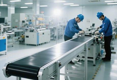 在皮带输送线体装配